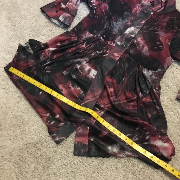 Bellissima Butterfly Banded Mock Collar Button Down Tunic Dress - Picture 14 of 16